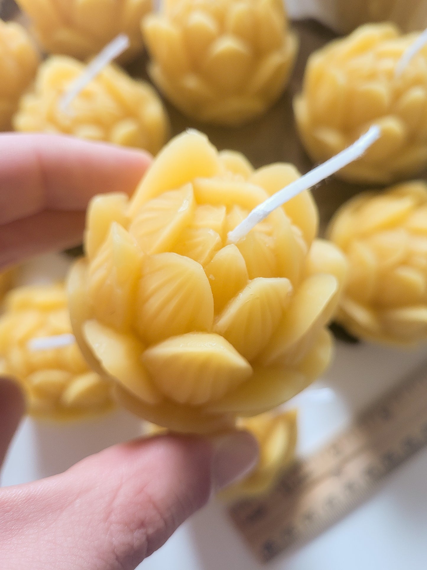 Beeswax Lotus Candles