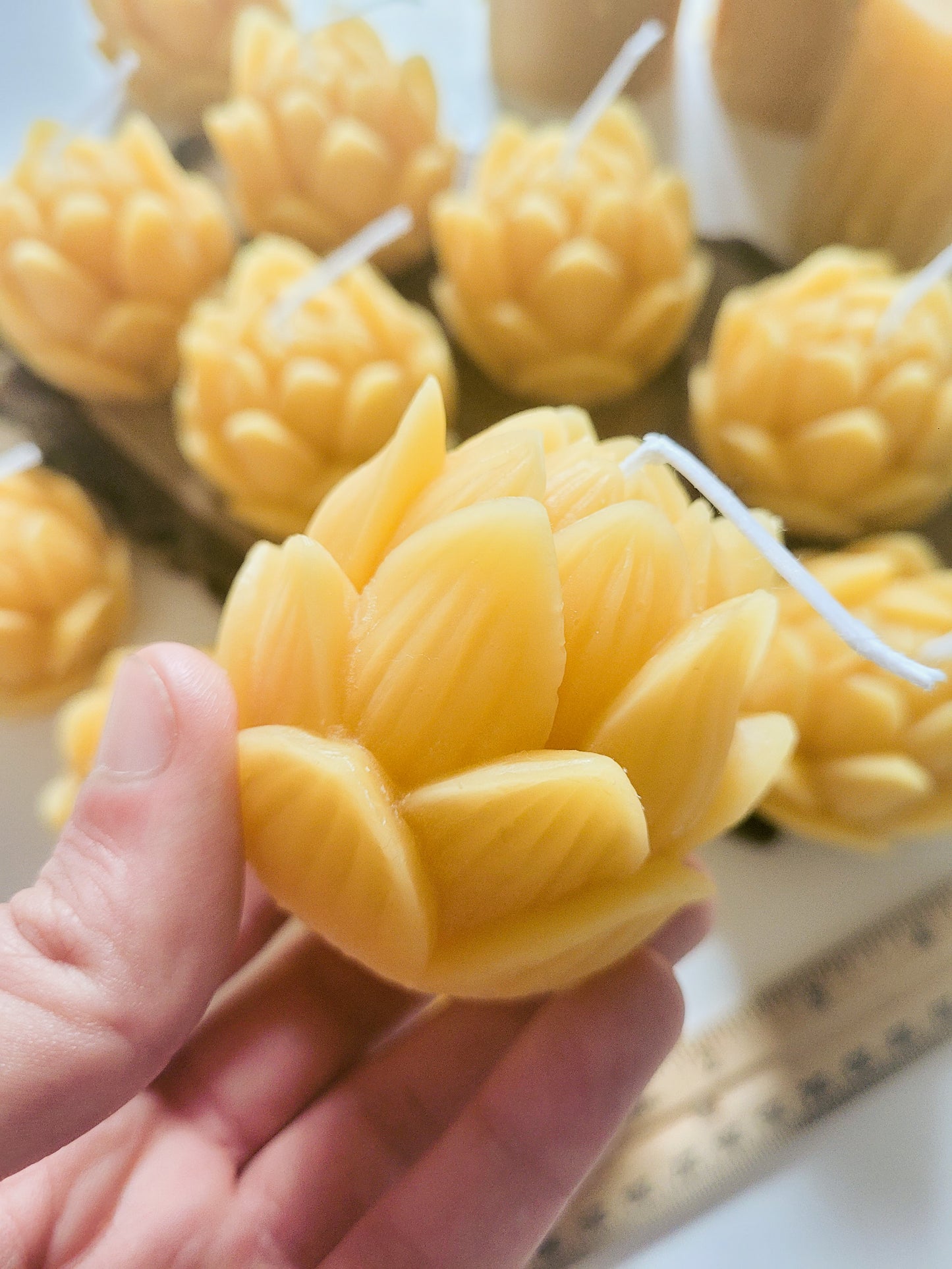 Beeswax Lotus Candles