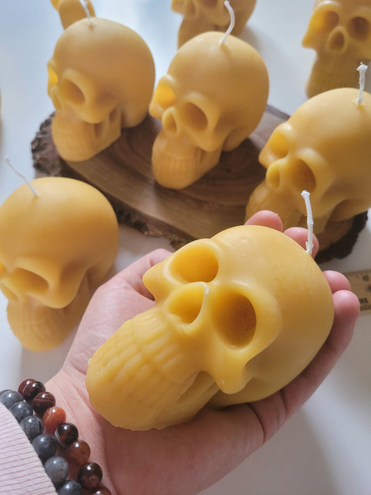 Beeswax Skull Candles