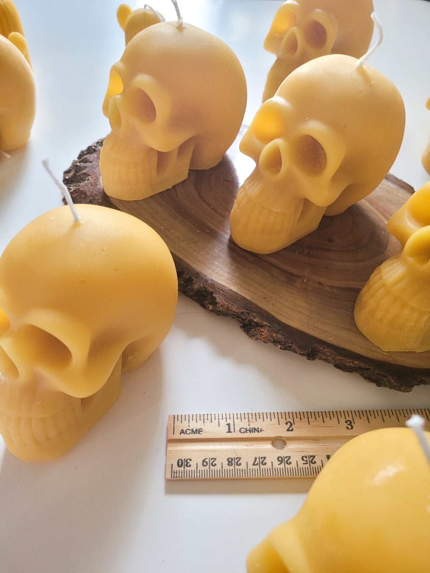 Beeswax Skull Candles