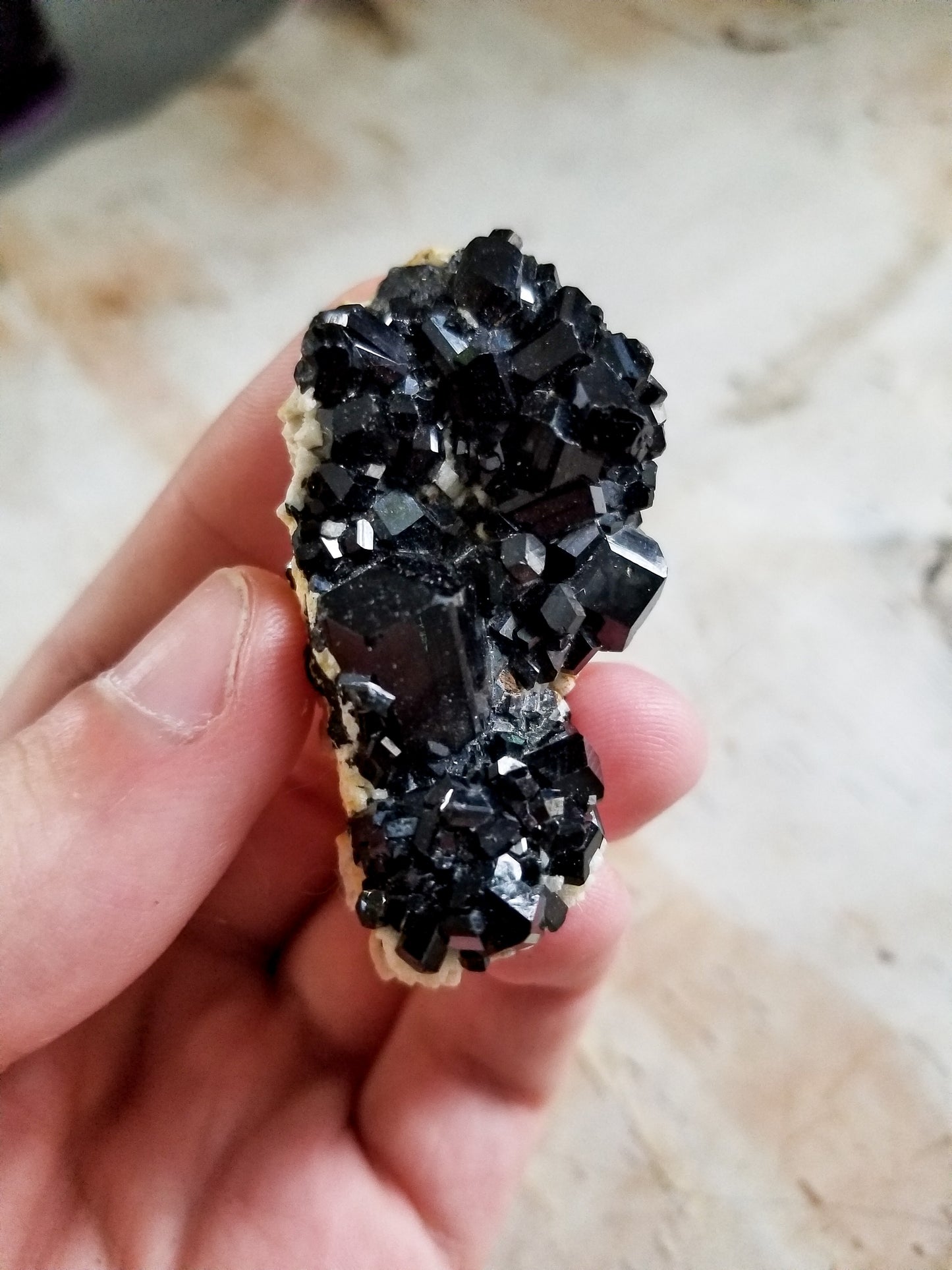 Black Tourmaline clustered on matrix #2