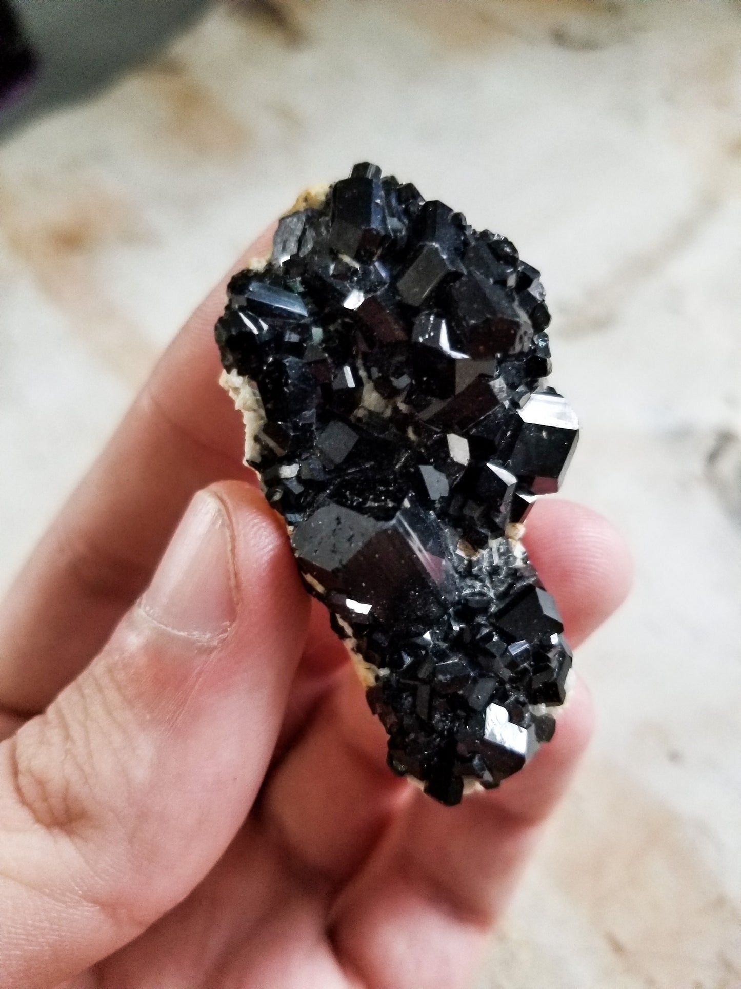 Black Tourmaline clustered on matrix #2