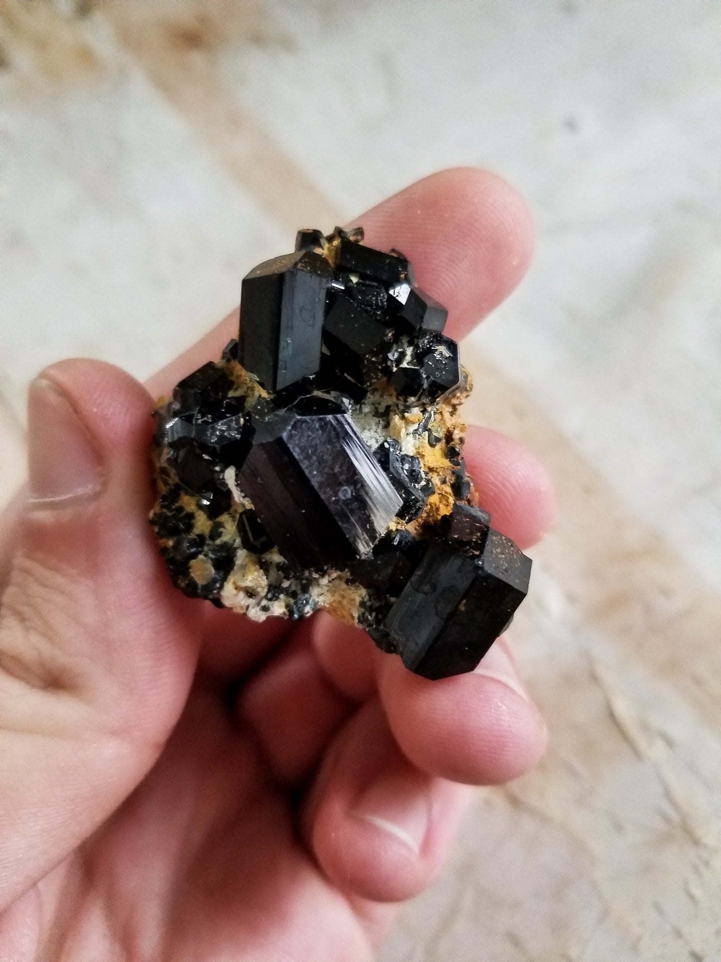 Black Tourmaline clustered on matrix #4