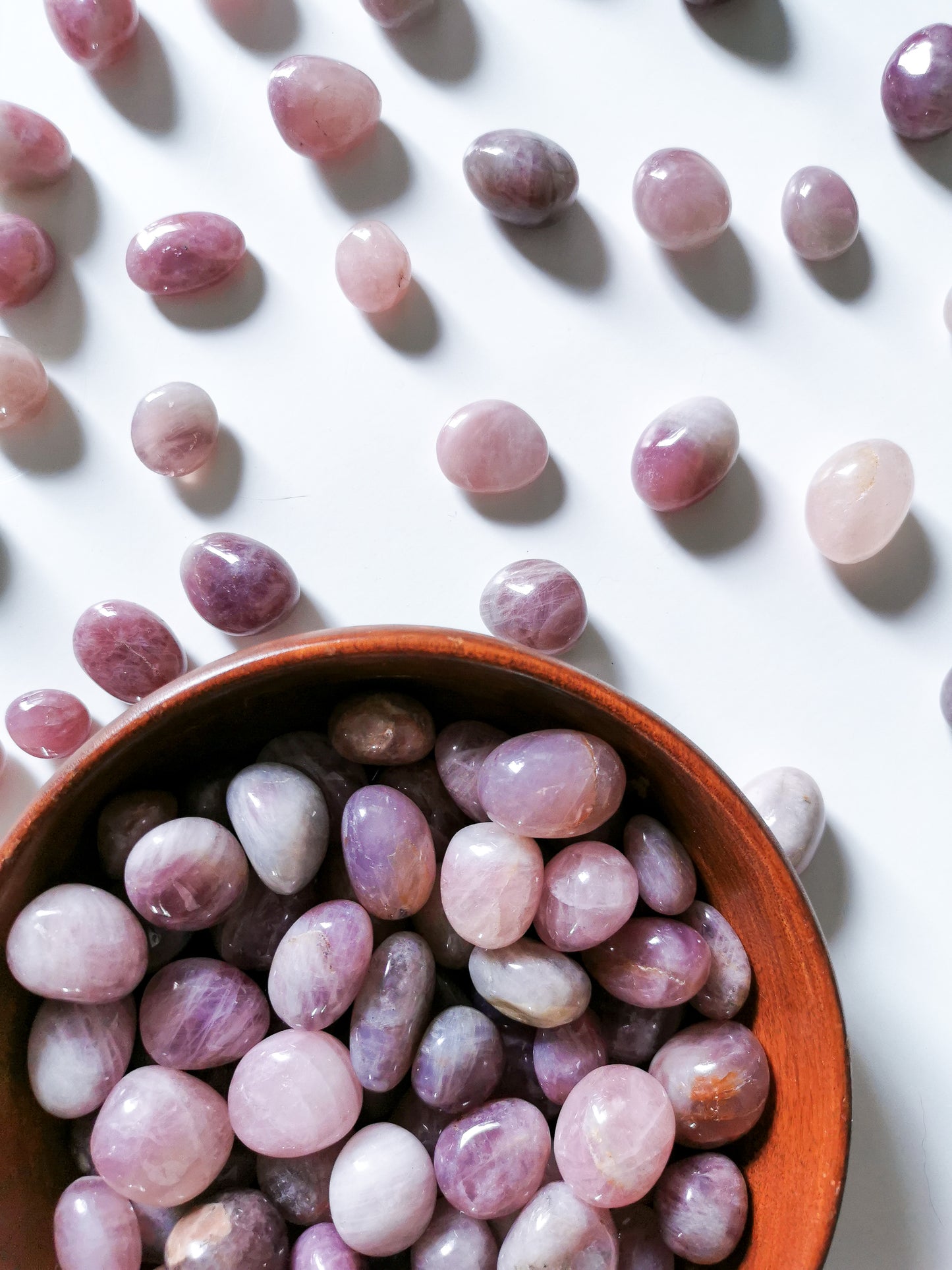 Lavender Rose Quartz tumbles