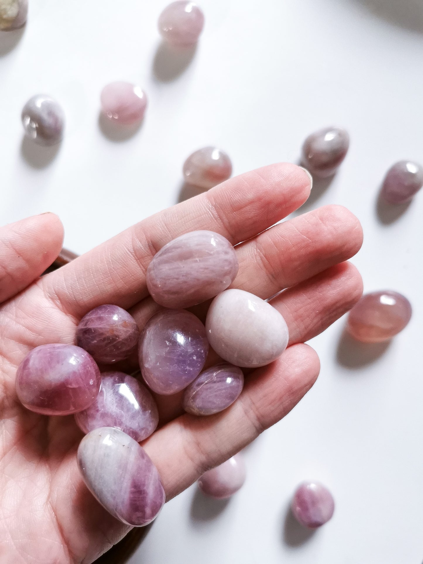Lavender Rose Quartz tumbles