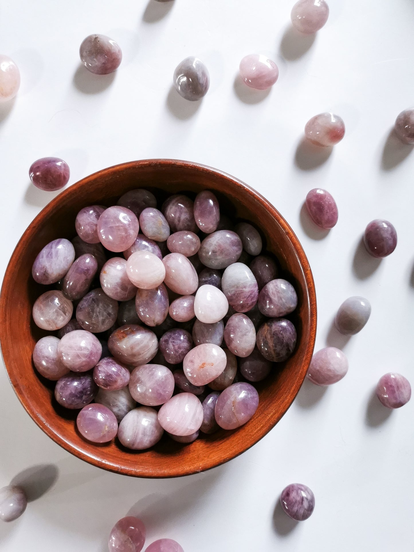 Lavender Rose Quartz tumbles