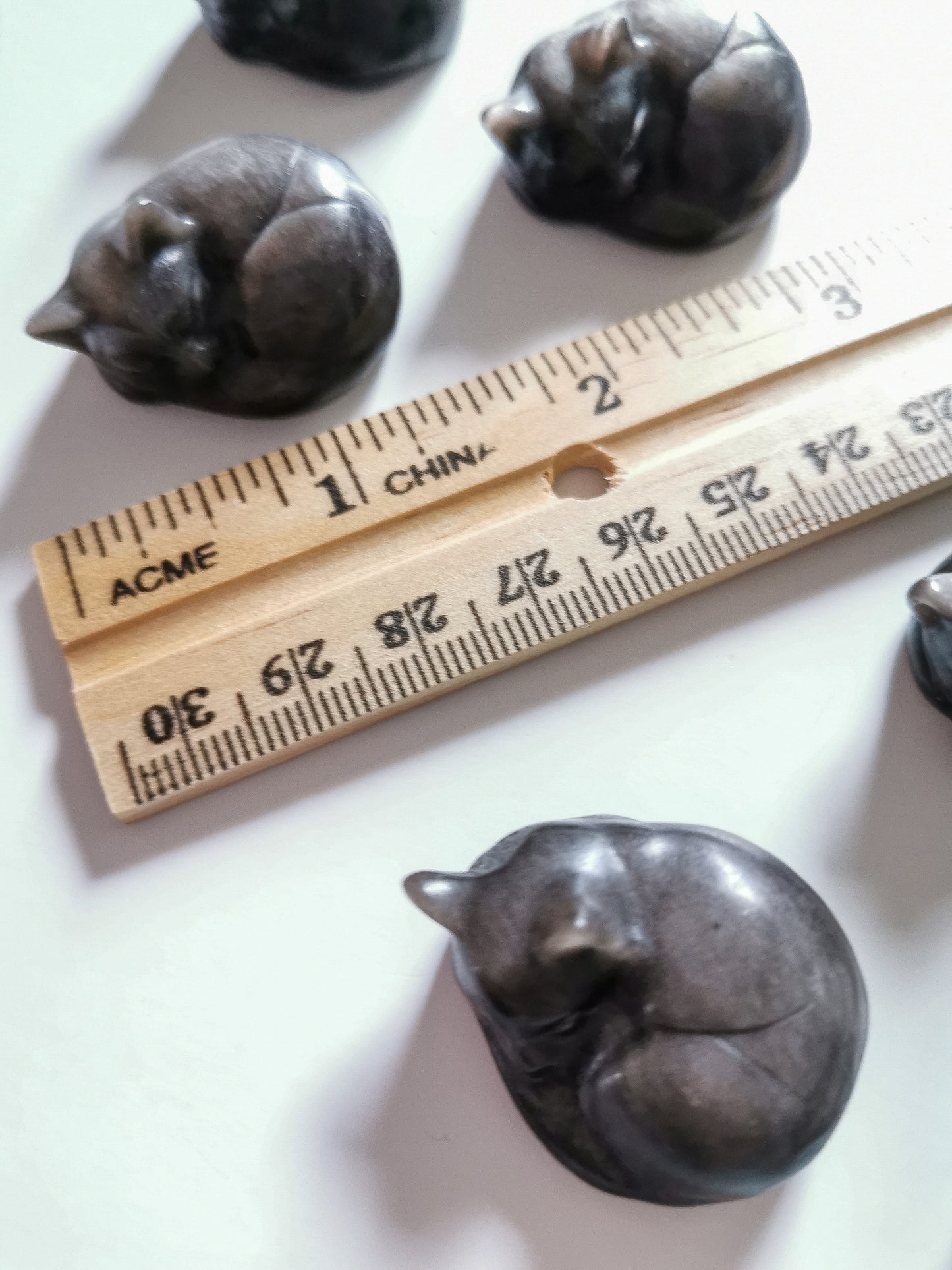 Silver sheen obsidian cats